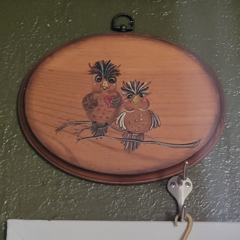 Vintage Owl Wood Hanging
